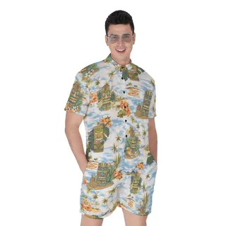 Cool Tropical Tiki Men's Hawaiian Romper