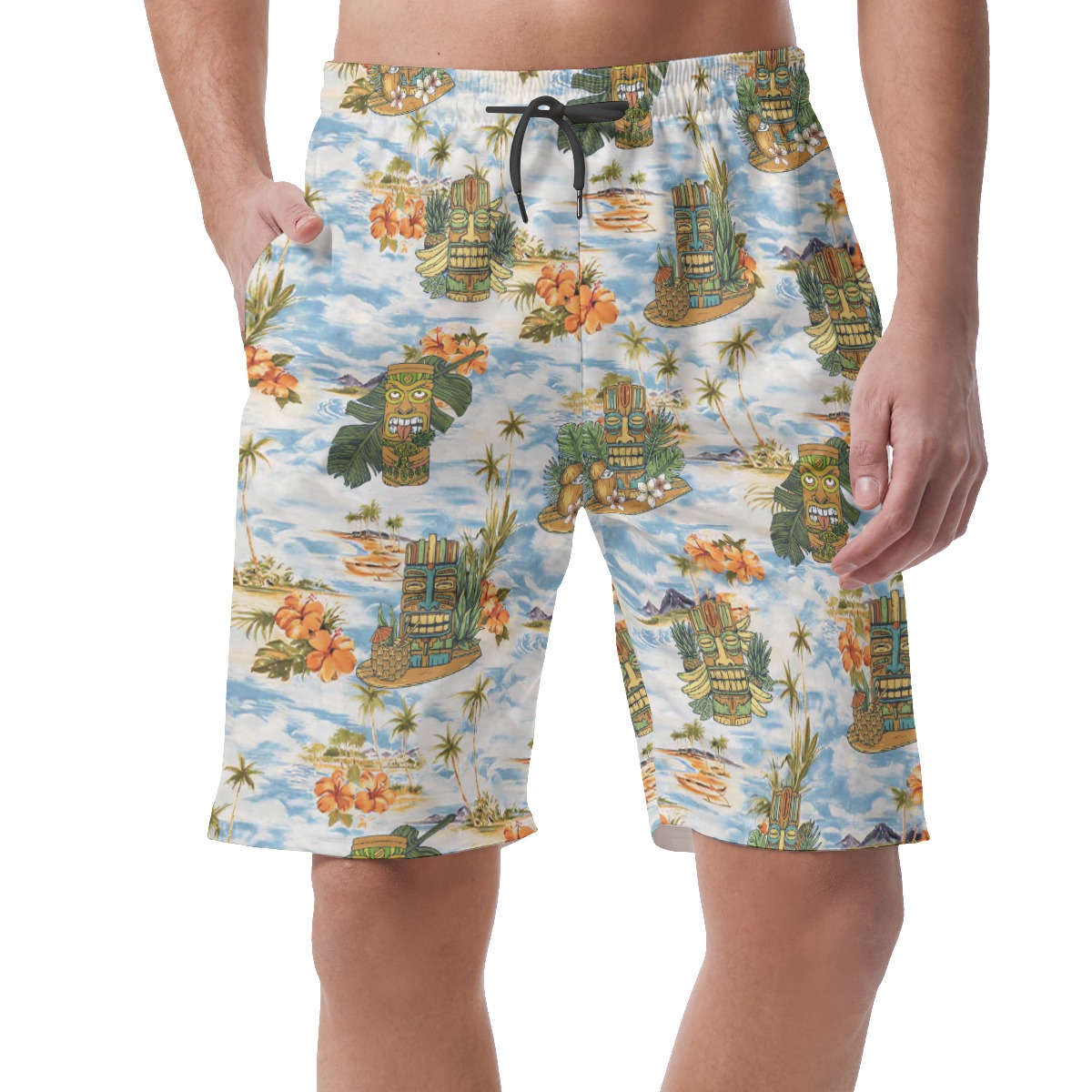 Tropical Tiki Summer Beach Shorts For Men - variant image 1