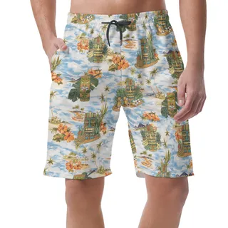 Tropical Tiki Summer Beach Shorts For Men