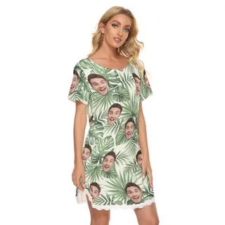 Cool Custom Sports Team Name Hawaiian Lace Dress