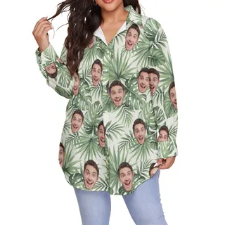 Women's Tropical Custom Sports Team Oversized Hawaiian Shirt
