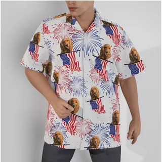 Patriotic Custom Hawaiian Shirt With Dog Face