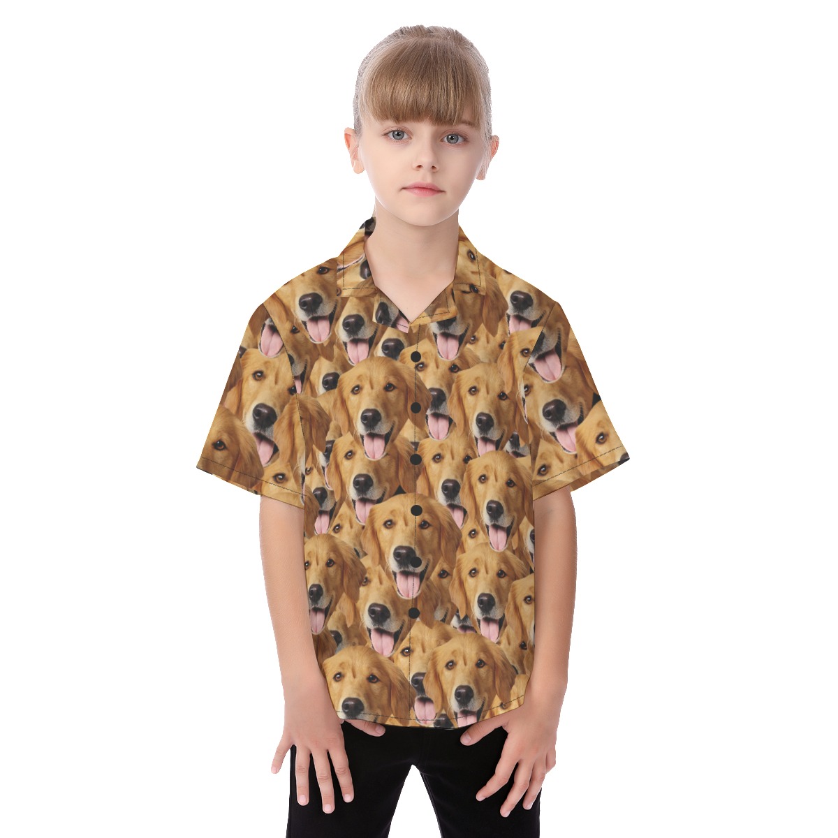 Multi Dog Face Hawaiian Shirt For Kid - variant image 1