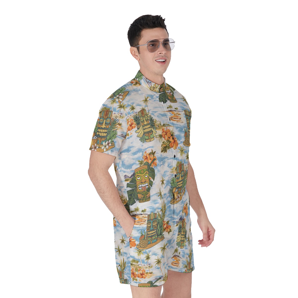 Cool Tropical Tiki Men's Hawaiian Romper
