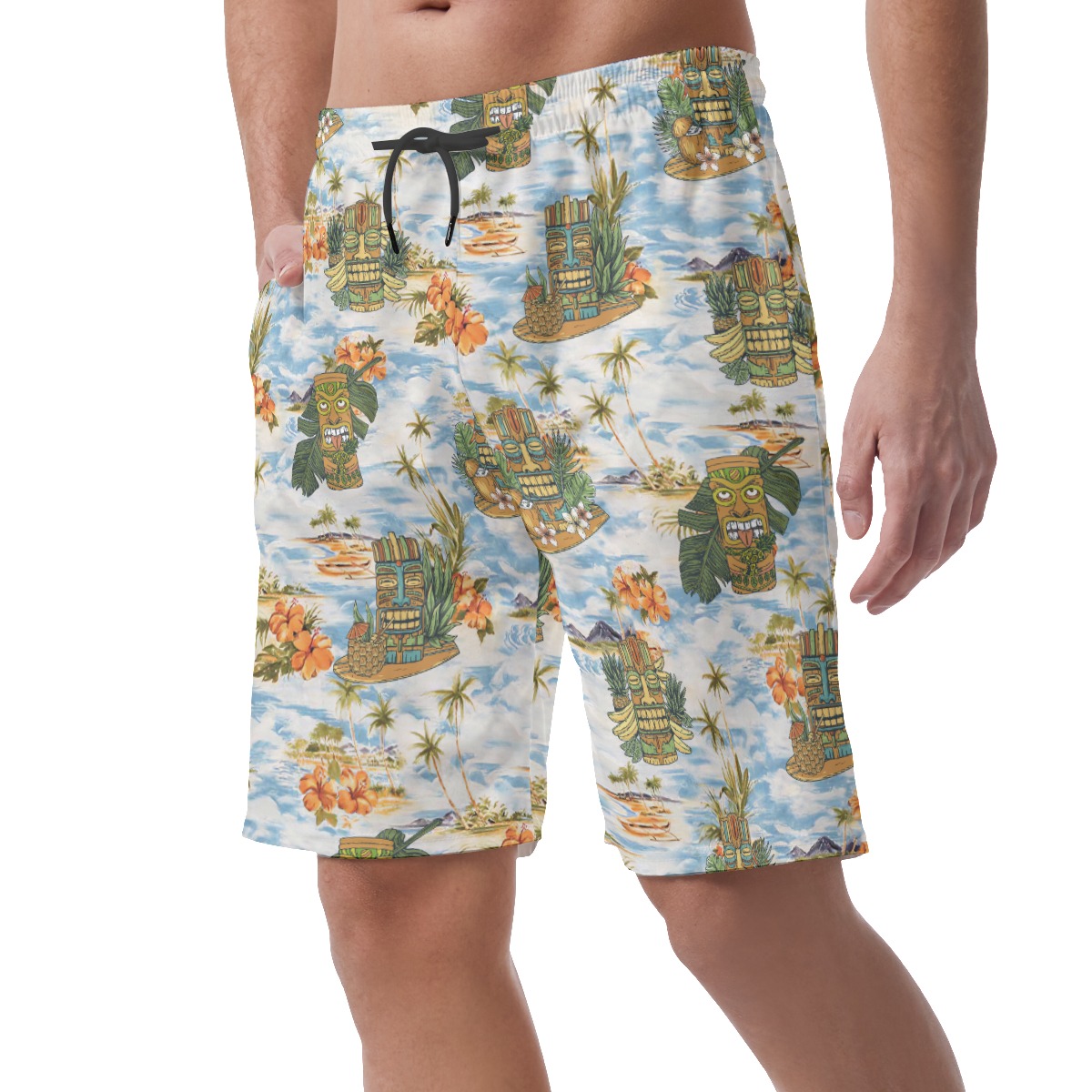 Tropical Tiki Summer Beach Shorts For Men