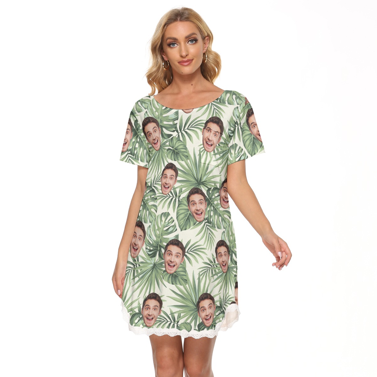 Cool Custom Sports Team Name Hawaiian Lace Dress