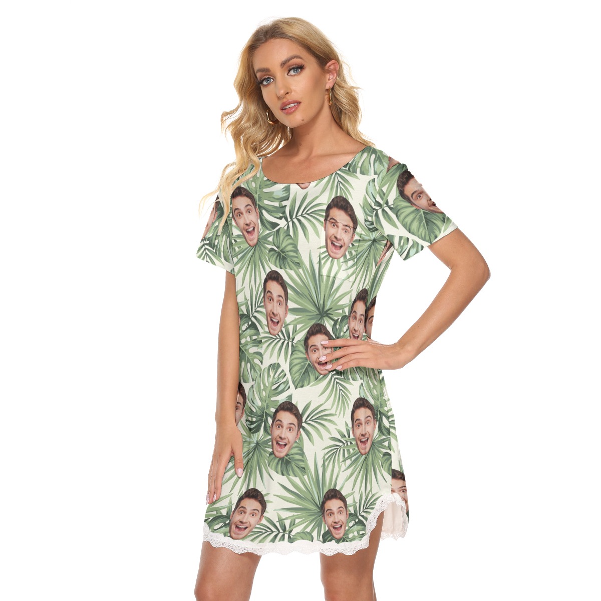 Cool Custom Sports Team Name Hawaiian Lace Dress