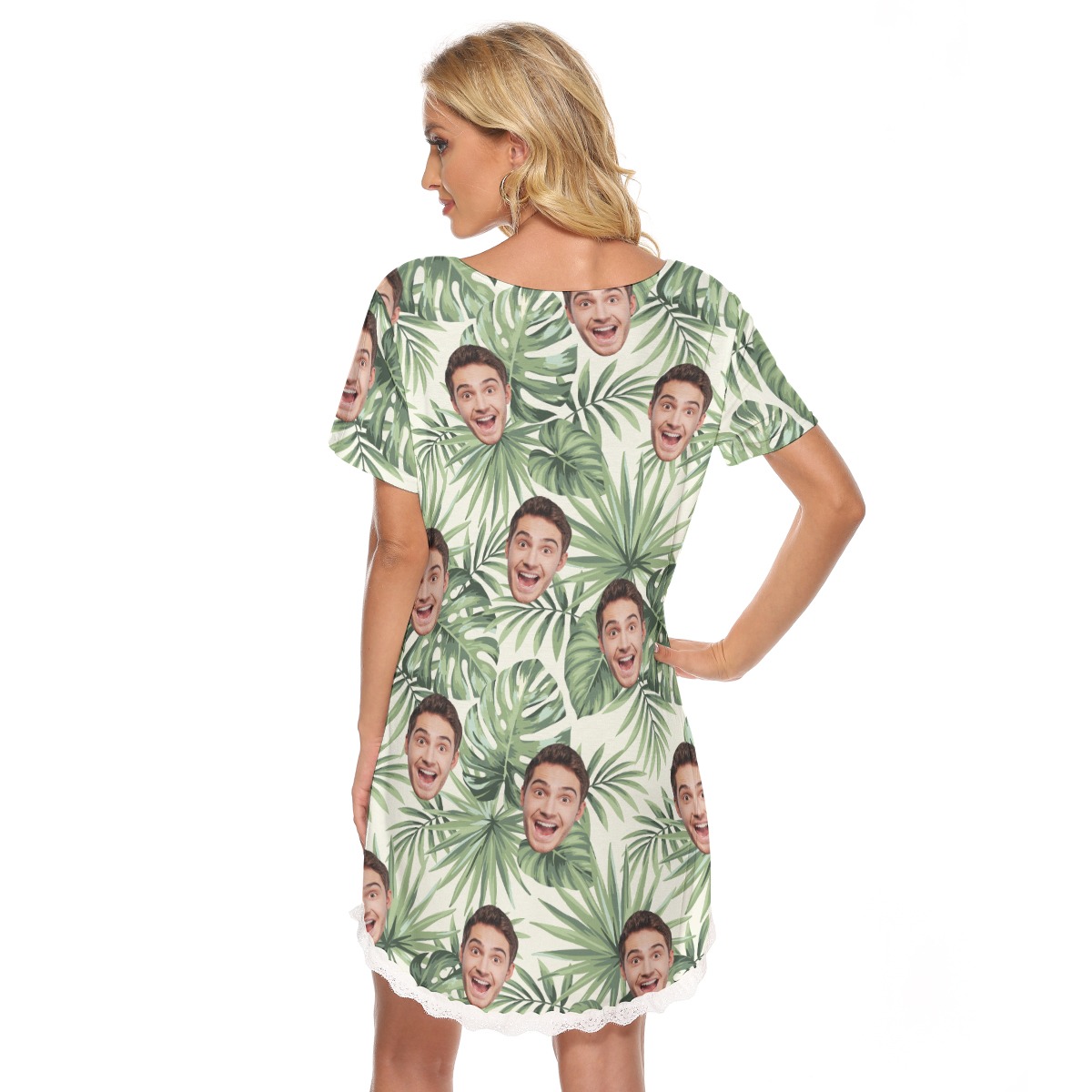 Cool Custom Sports Team Name Hawaiian Lace Dress