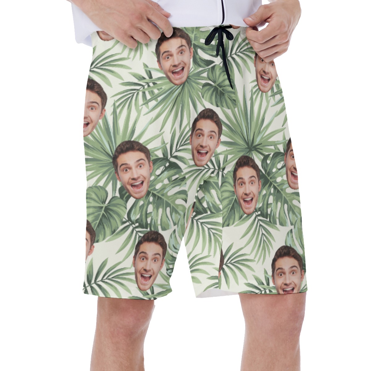 Funny Sports Team Custom Face Hawaiian Swim Trunks For Men