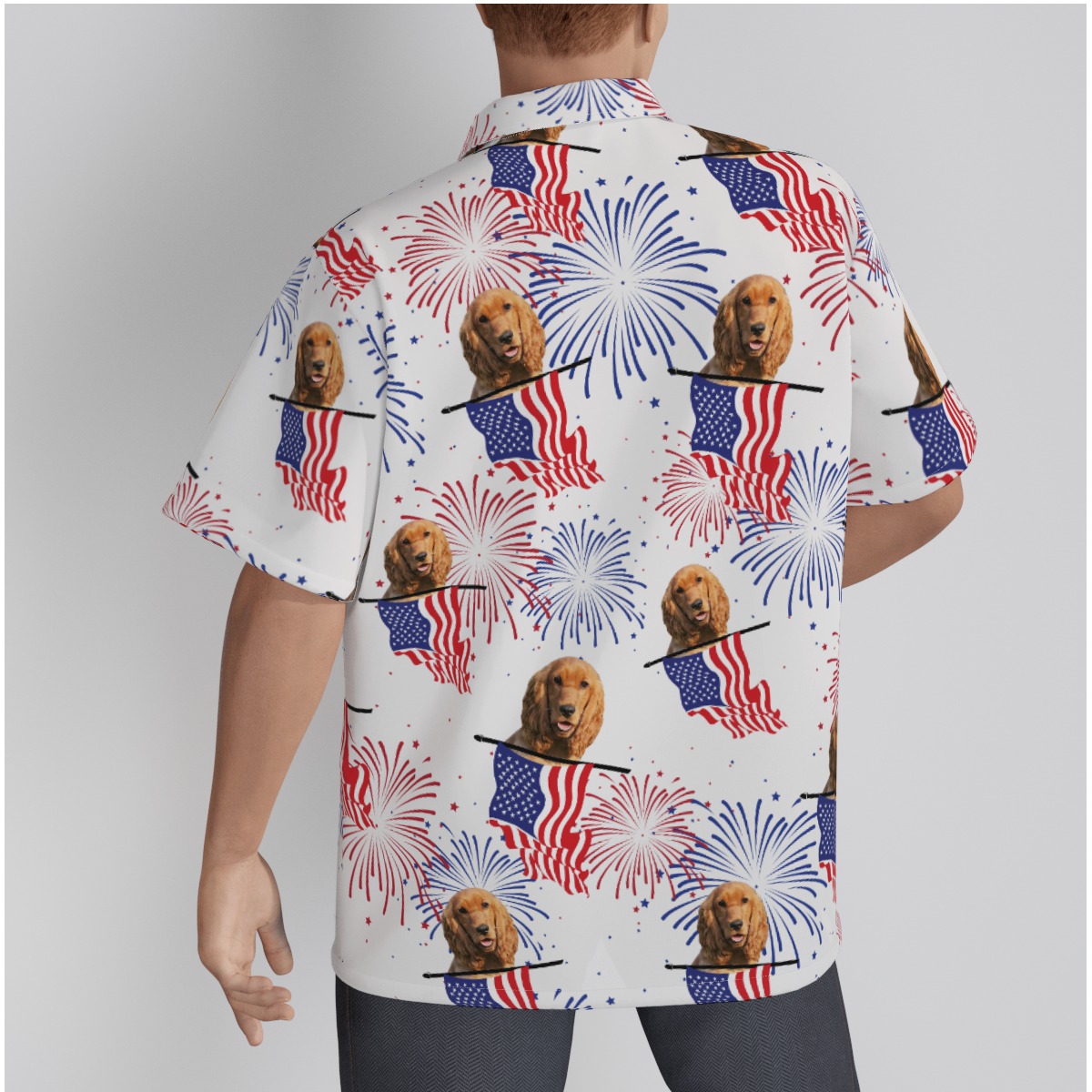 Patriotic Custom Hawaiian Shirt With Dog Face