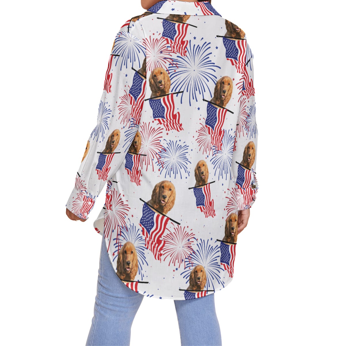 Patriotic Custom Hawaiian Plus Size Shirt With Dog Face