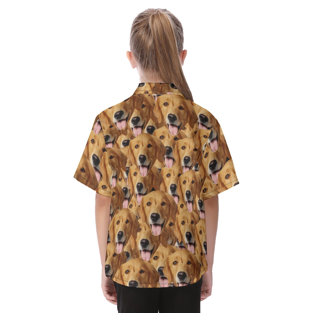 Multi Dog Face Hawaiian Shirt For Kid