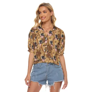 Funny Custom Dog Face Women's Crop Shirt