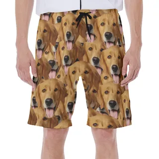 Funny Swim Trunk With Custom Dog Face