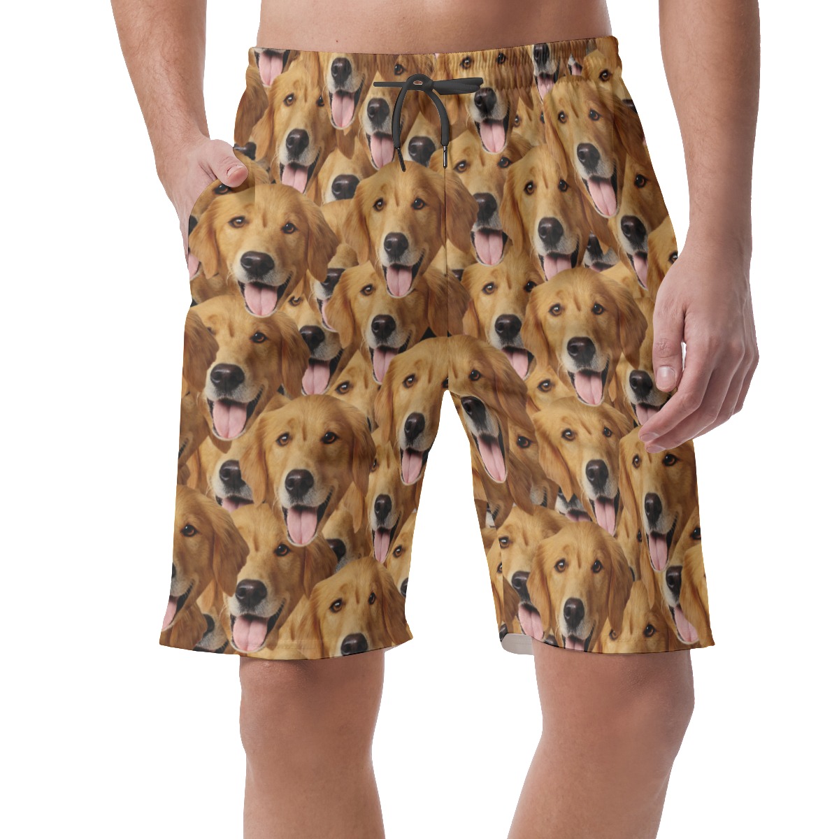 Custom Dog Face Men's Hawaiian Shorts - variant image 1