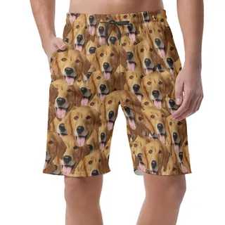 Custom Dog Face Men's Hawaiian Shorts