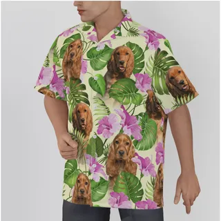 Purple Floral Hawaiian Shirt With Custom Face
