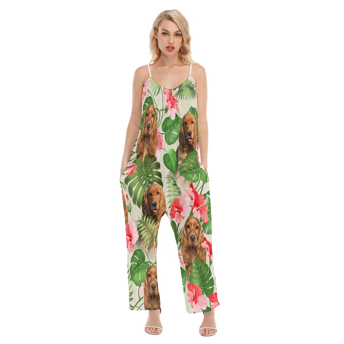 Funny Tropical Loose Jumpsuit With Dog Face - variant image 1