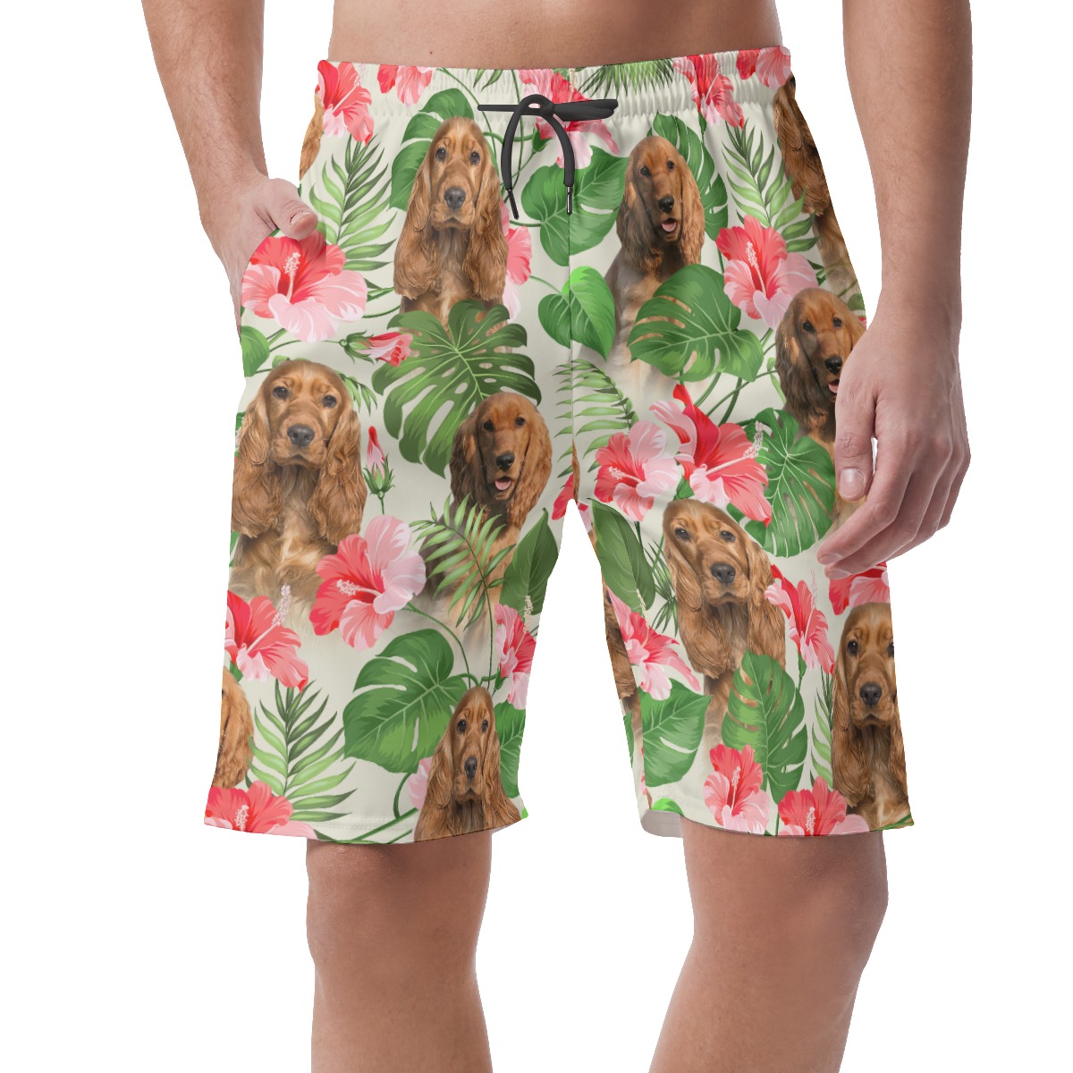 Tropical Floral Men's Short With Dog Face - variant image 1