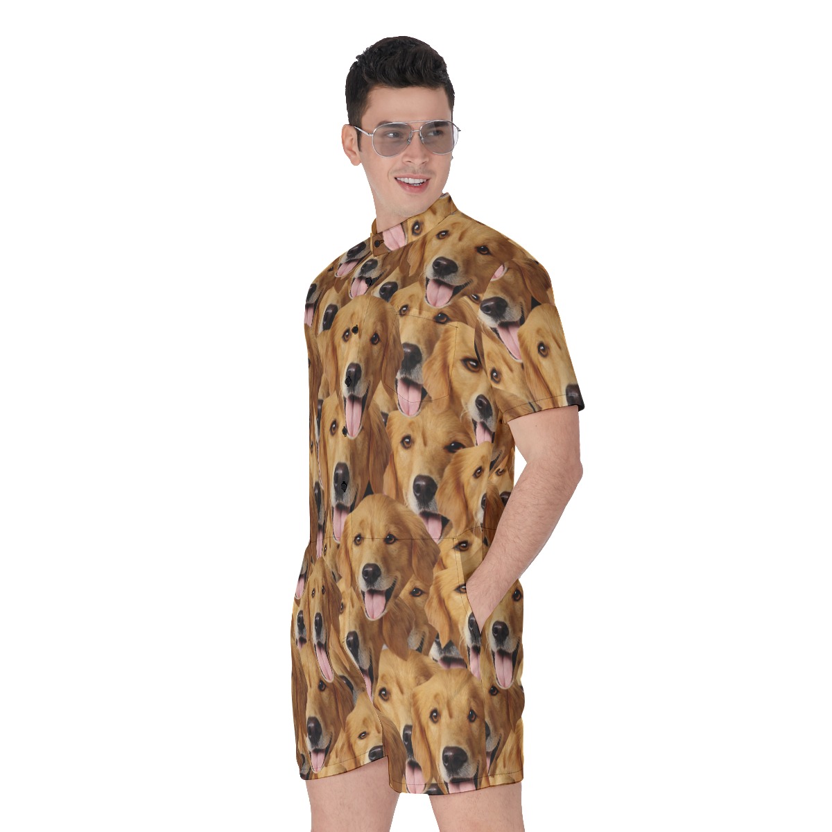 Hilarious Custom Dog Face Men's Romper