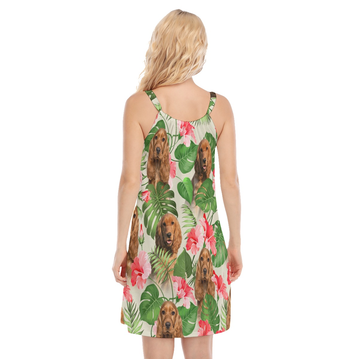 Custom Dog Face Tropical Cami Dress