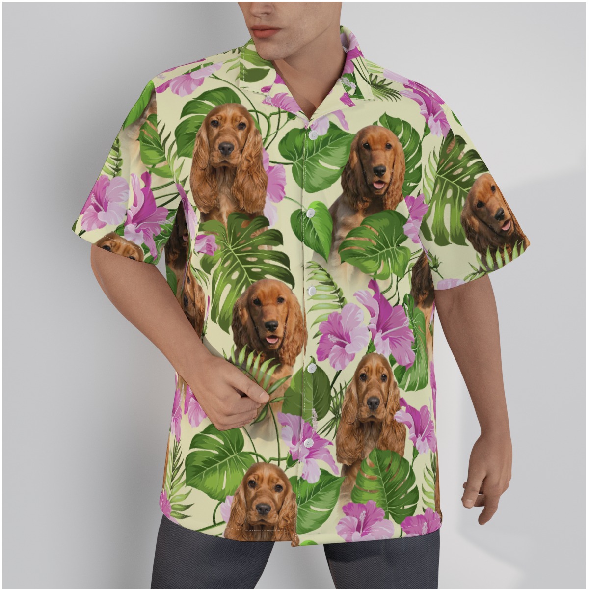 Purple Floral Hawaiian Shirt With Custom Face