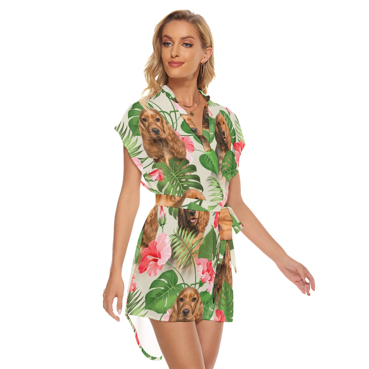 Unique Tropical Dress With Custom Dog Face
