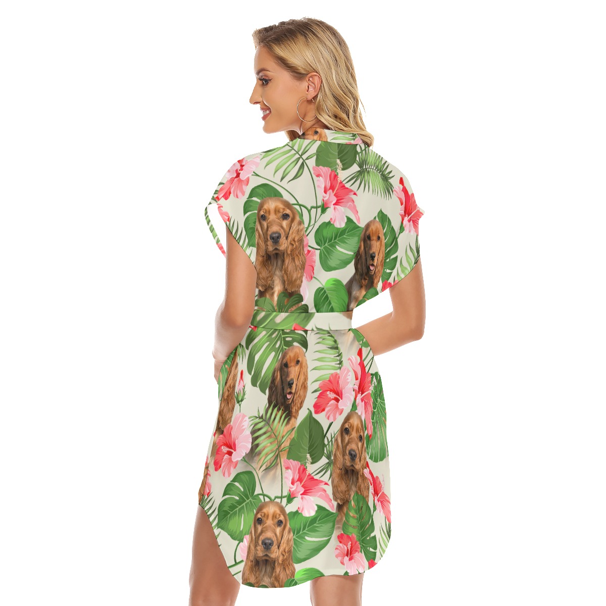 Unique Tropical Dress With Custom Dog Face