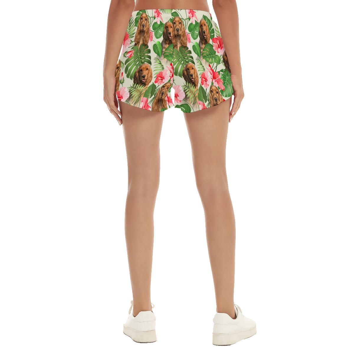 Cute Hawaiian Women's Shorts With Dog Face