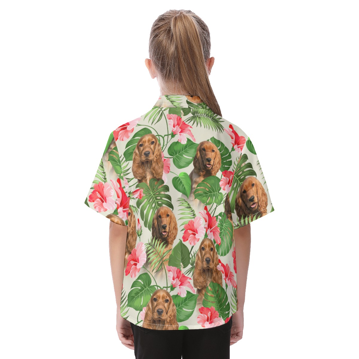 Cute Hawaiian Kid's Shirt With Dog Face