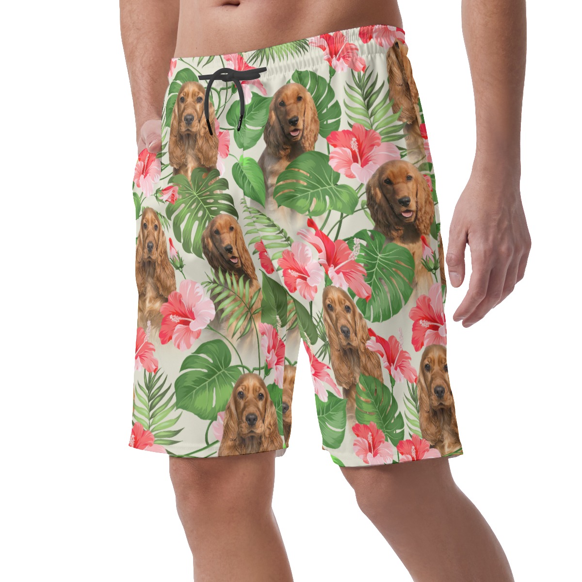 Tropical Floral Men's Short With Dog Face