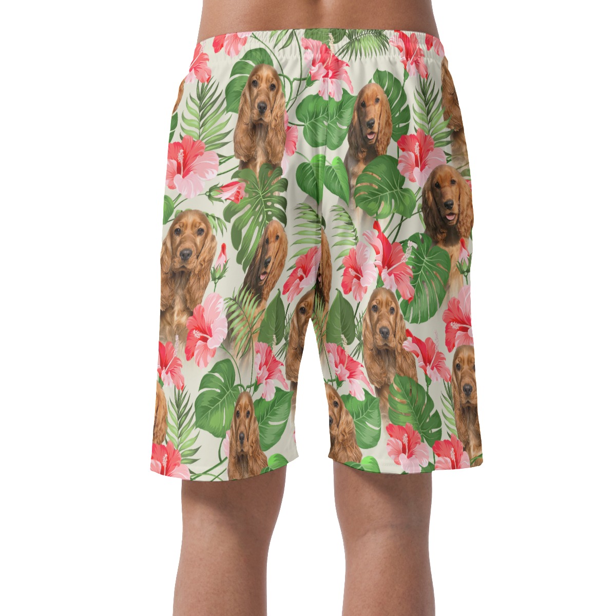 Tropical Floral Men's Short With Dog Face