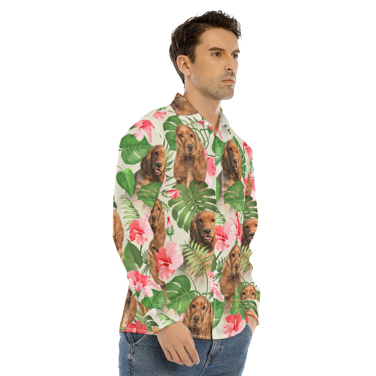 Tropical Floral Long Sleeve With Dog Face