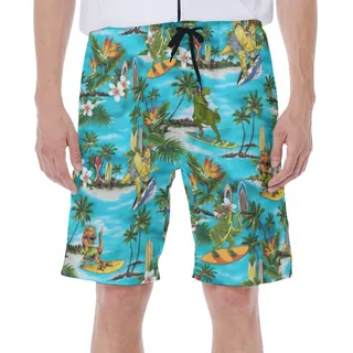 Funny Surfing Dinosaur Hawaiian Swimwear For Summer Vacation