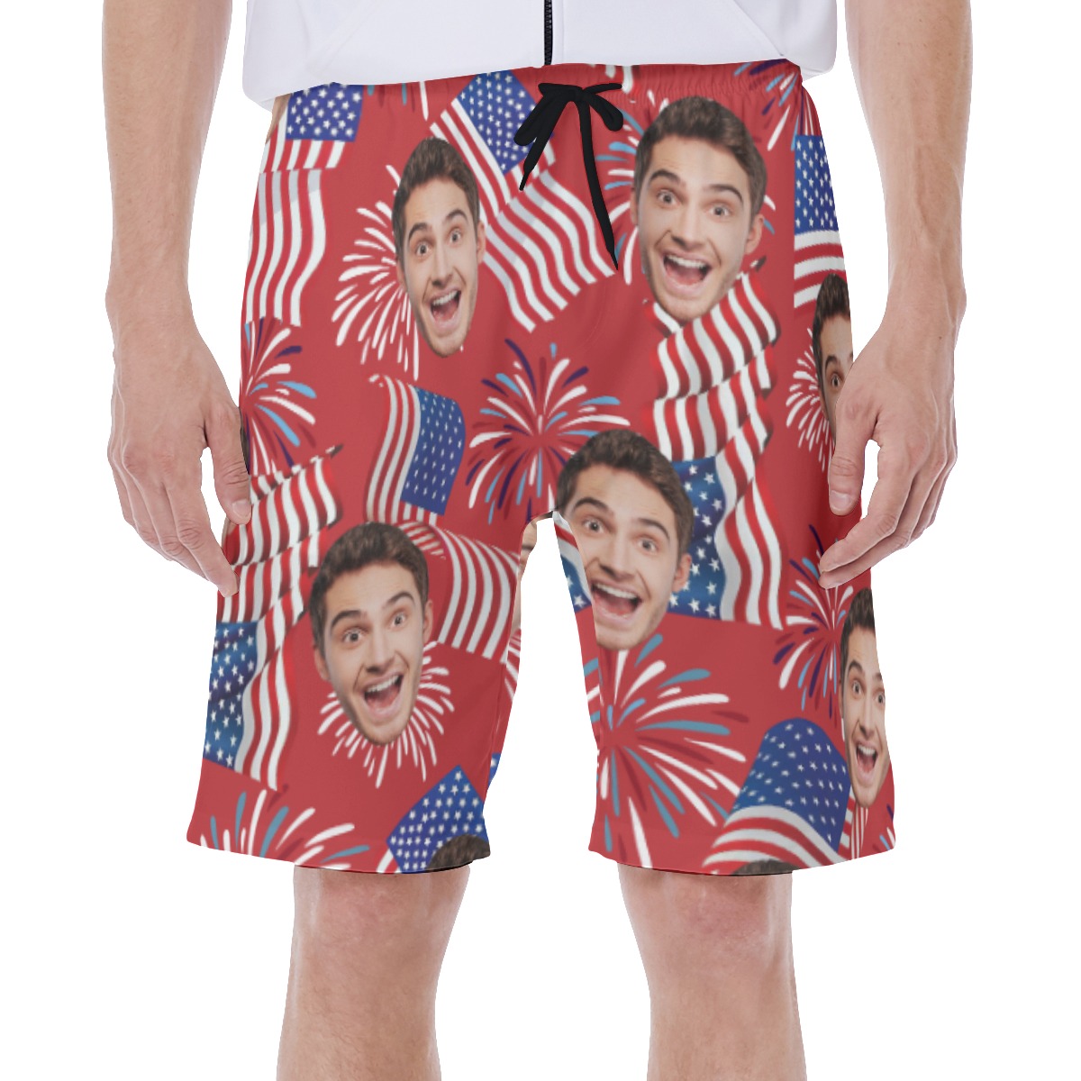 4th Of July Custom Face Hawaiian Swim Trunks For Men - variant image 1
