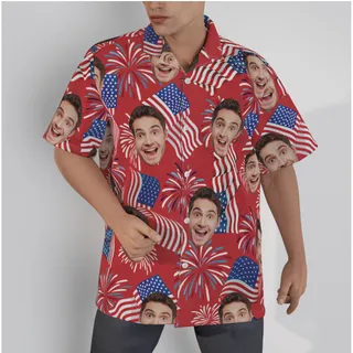 4th Of July Custom Face Patriotic Hawaiian Shirt