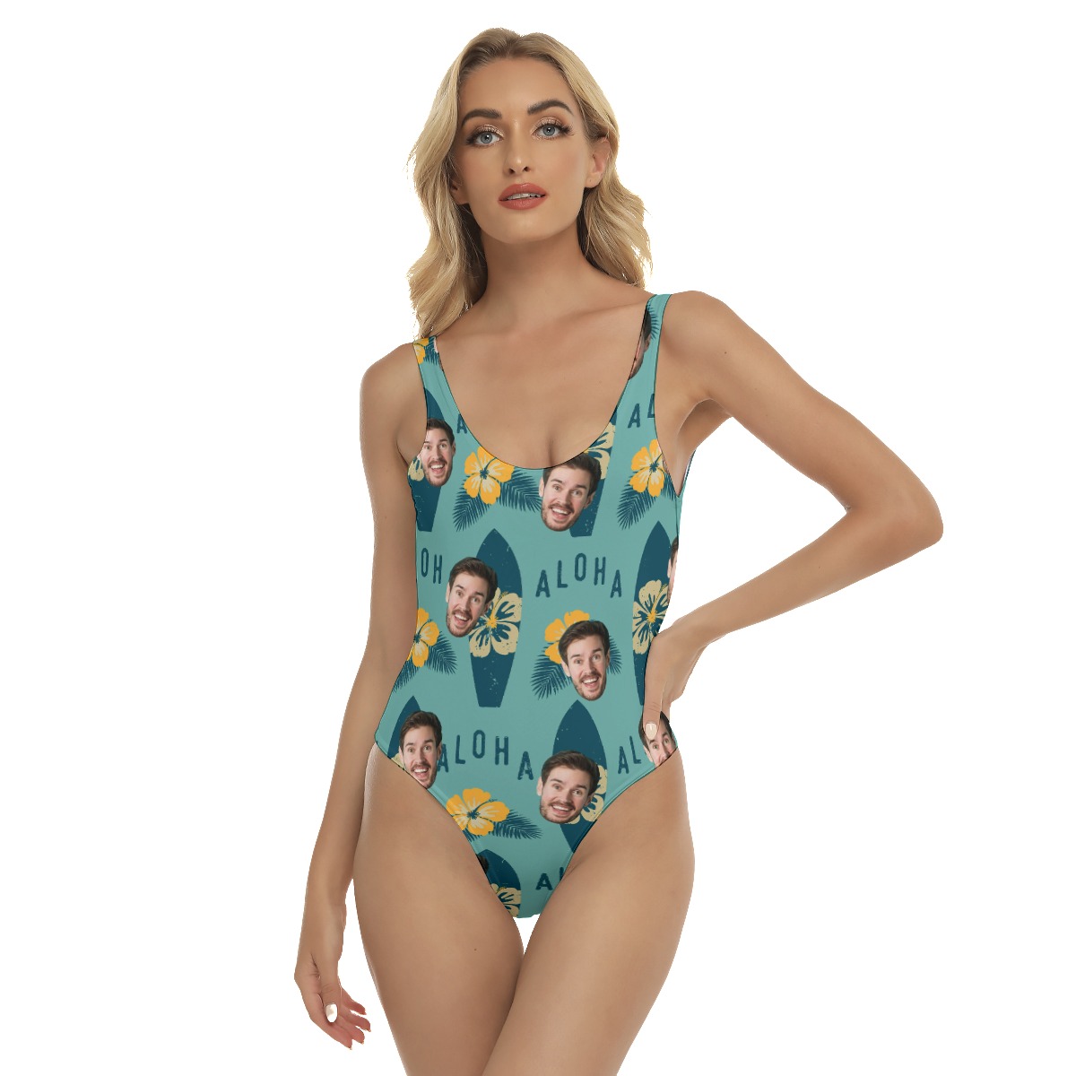 Surfing Aloha Women's Swimsuit With Face - variant image 1