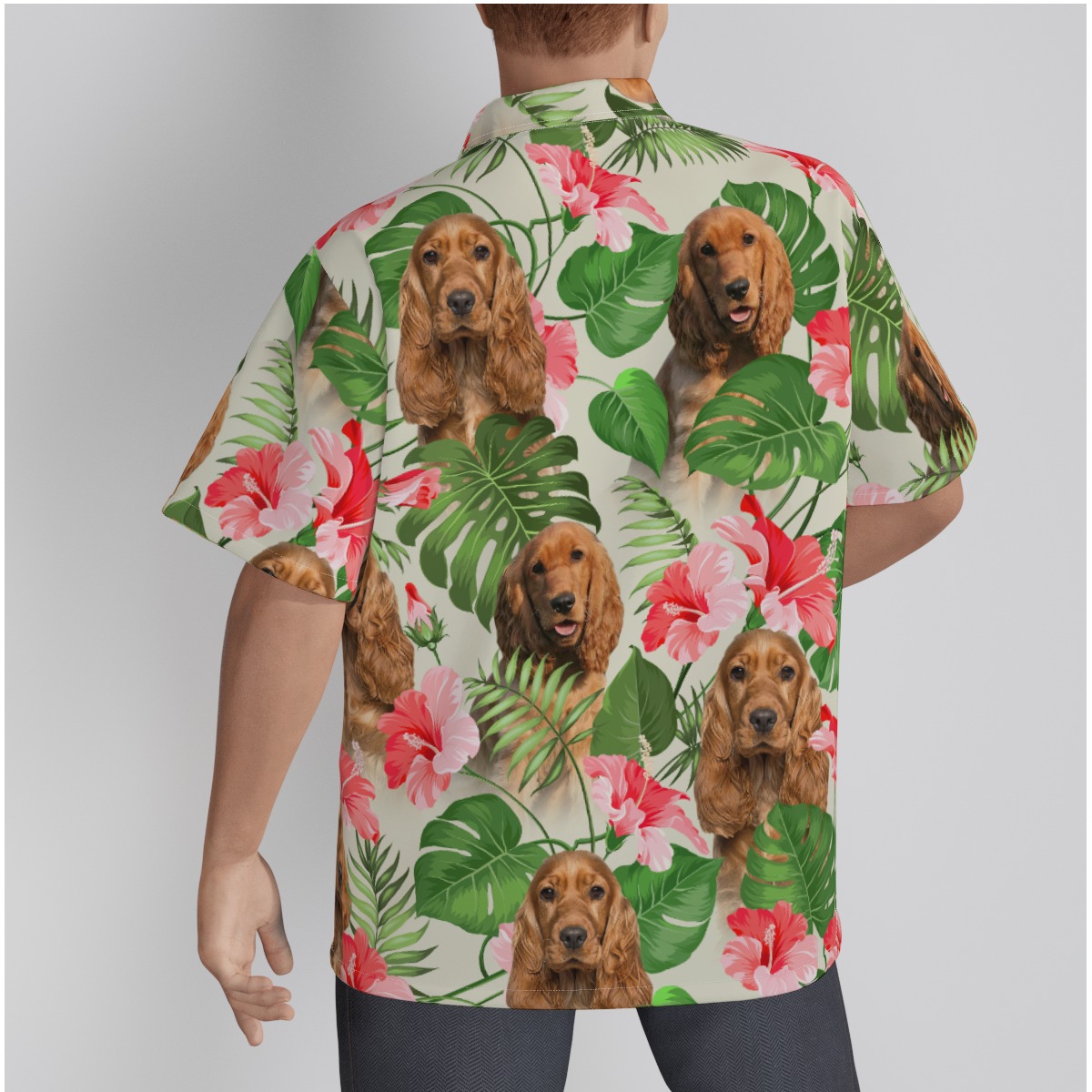 Unique Men's Hawaiian Shirt With Dog Face