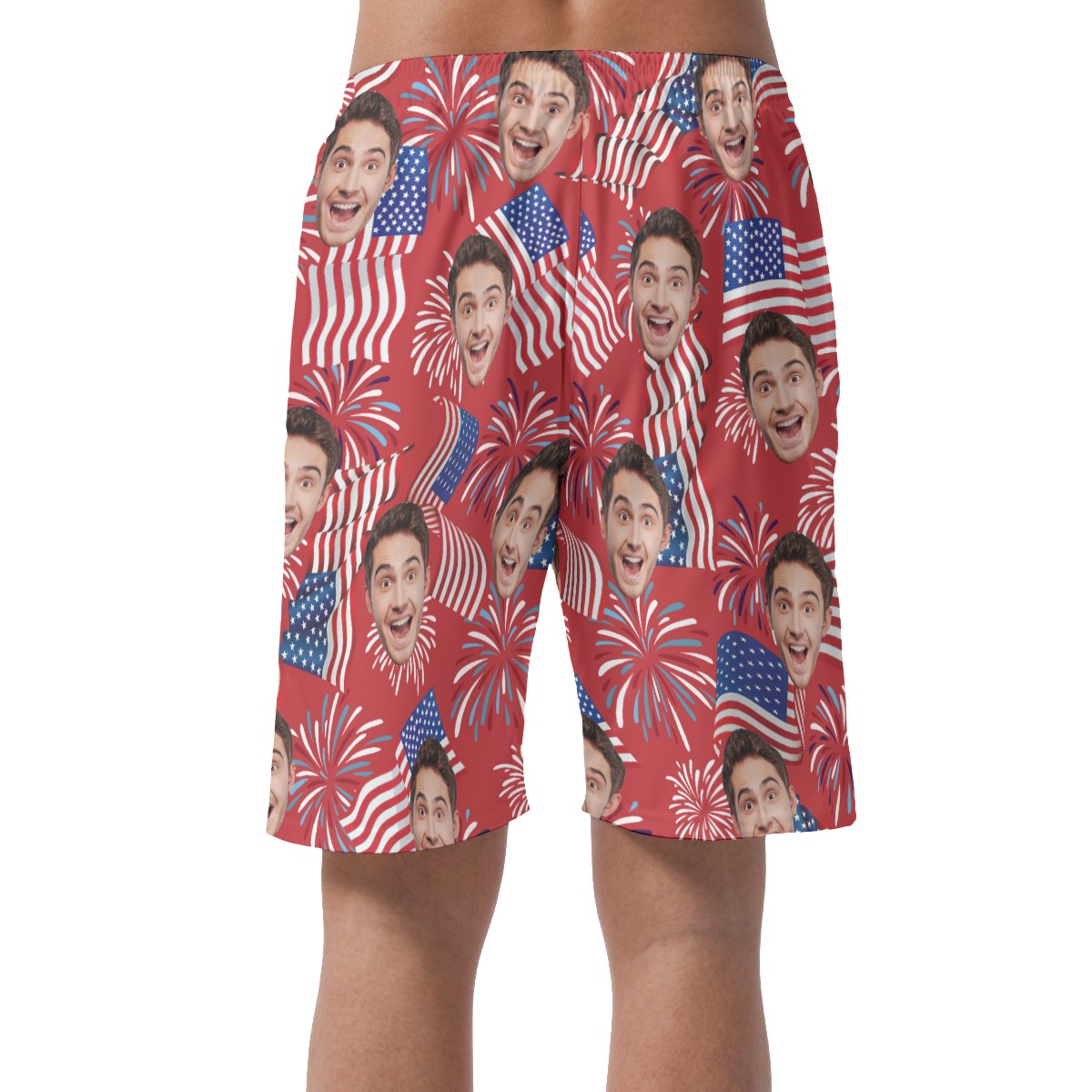 Cool Patriotic Custom Face Summer Beach Shorts For Men