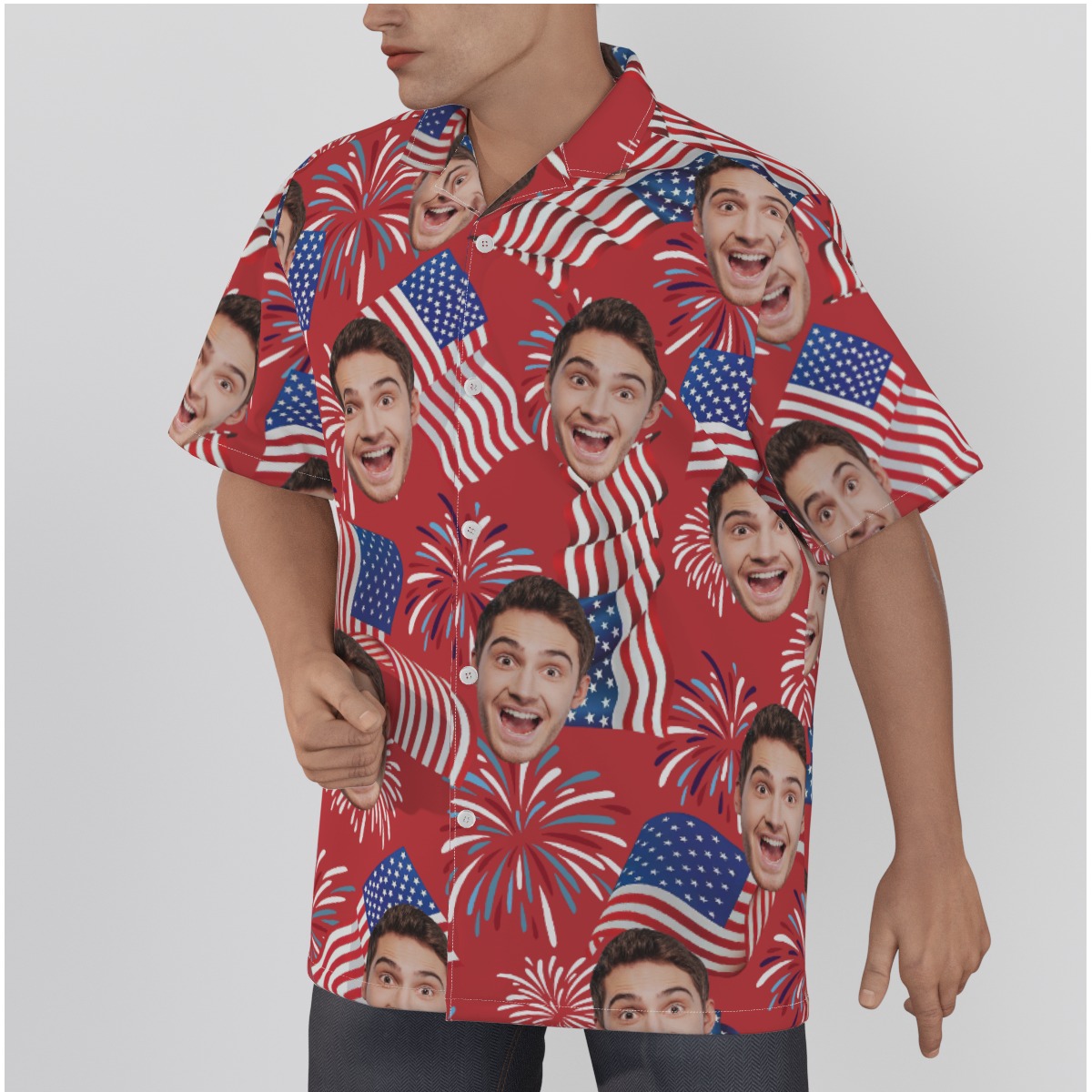 4th Of July Custom Face Patriotic Hawaiian Shirt