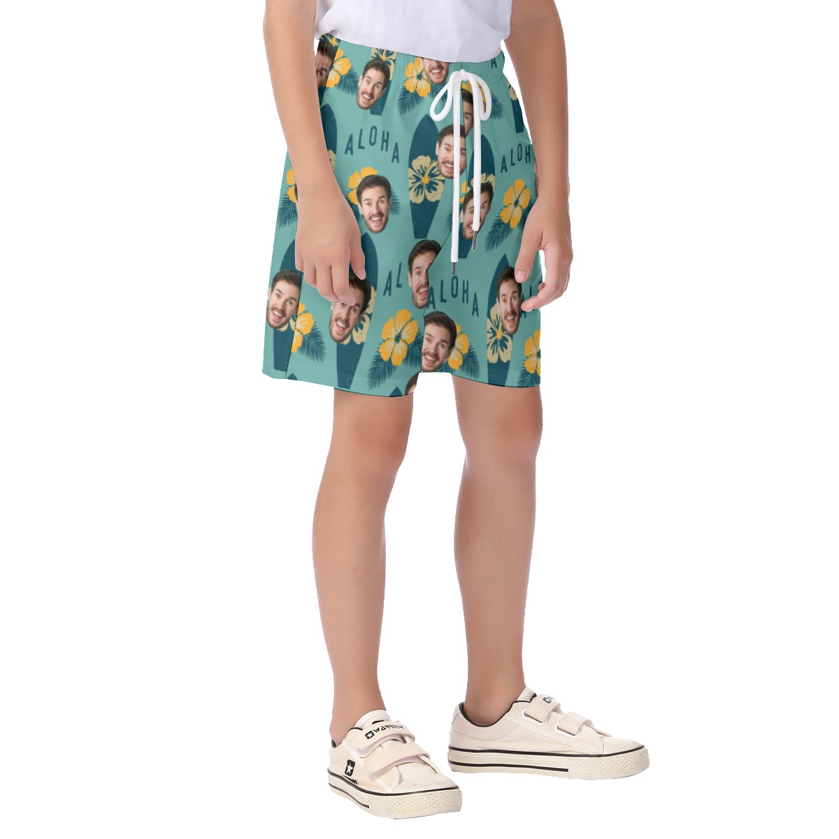 Surfing Aloha Kid's Hawaiian Shorts With Face