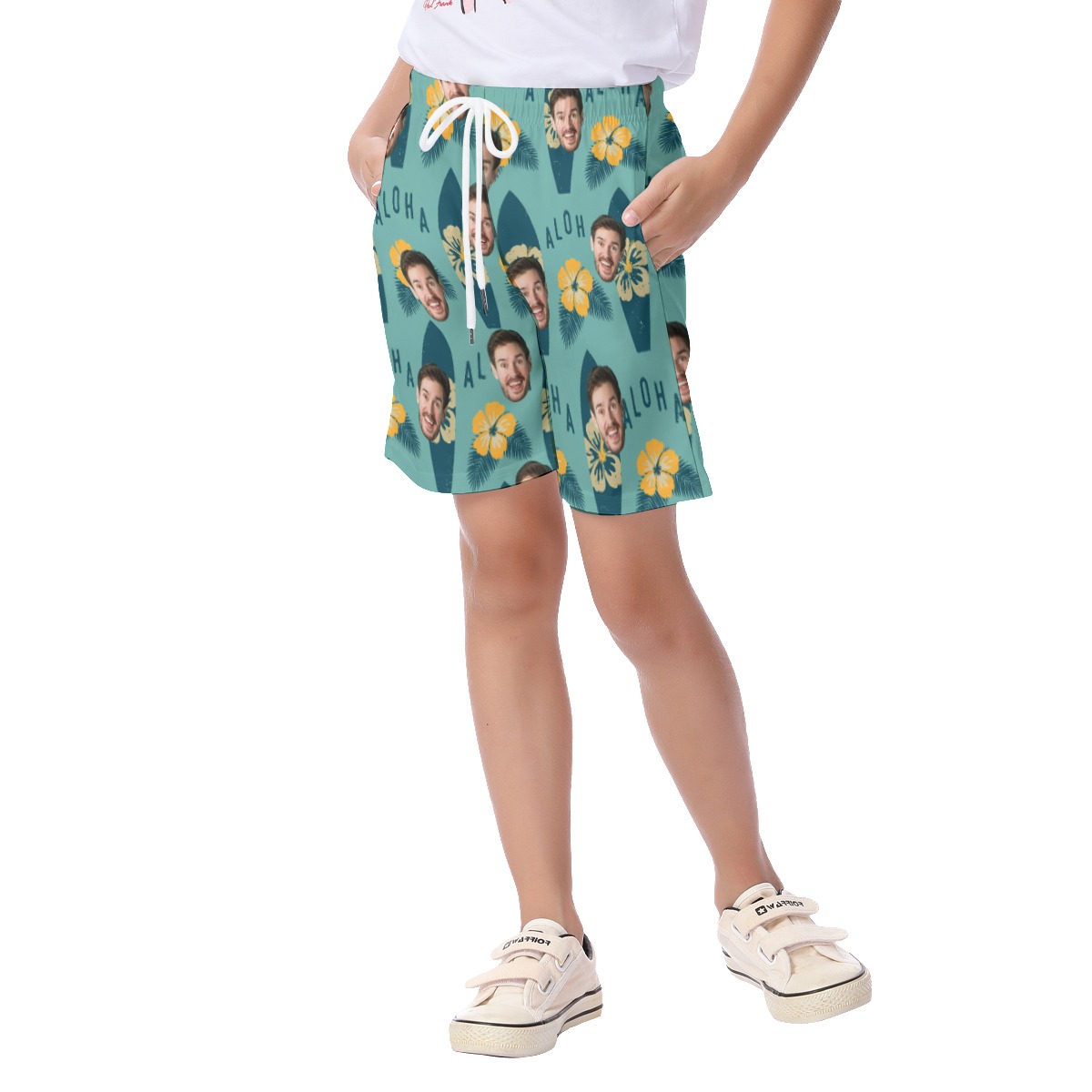 Surfing Aloha Kid's Hawaiian Shorts With Face