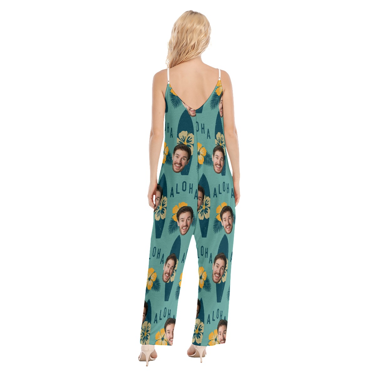 Surfing Aloha Loose Women's Jumpsuit With Face