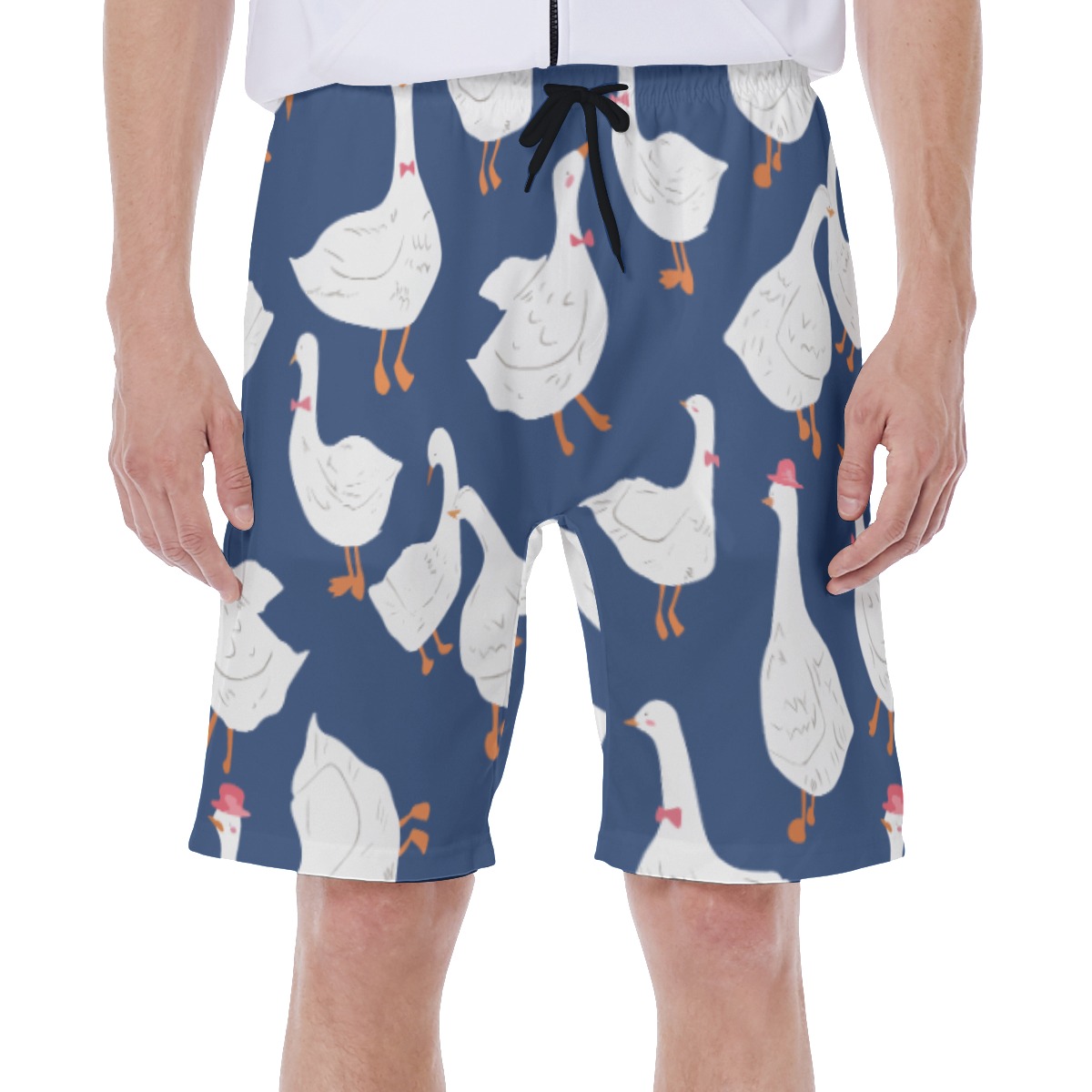 Goose Blue Hawaiian Beach Trunks For Men - variant image 1