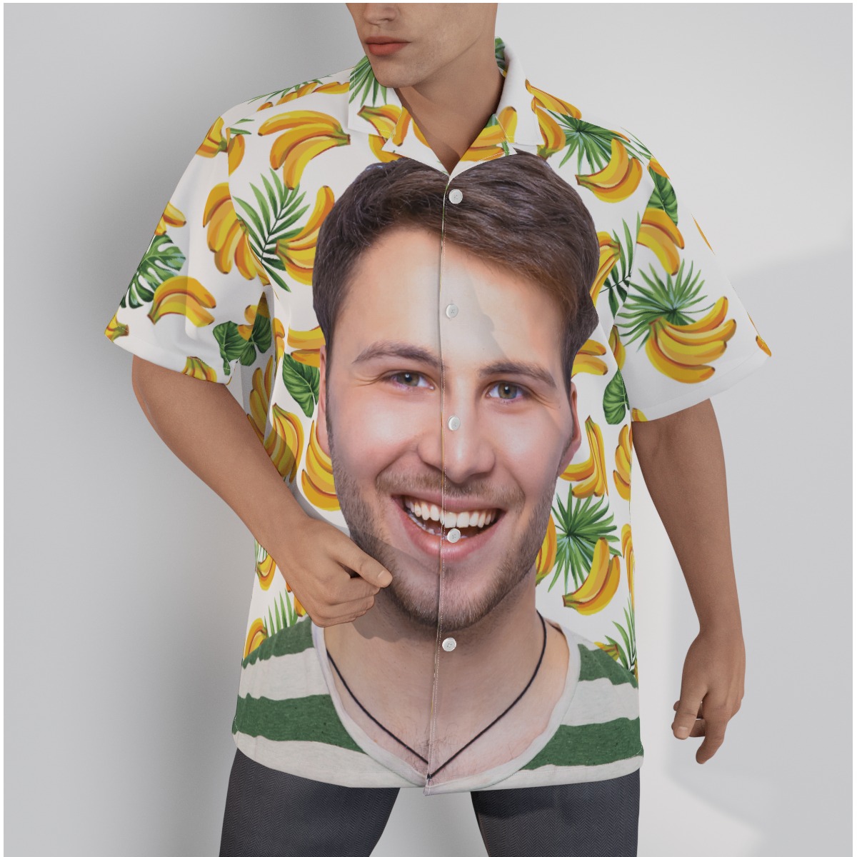 Funny Banana Hawaiian Shirt With Face For Men - variant image 1