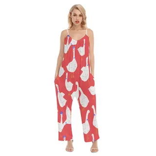 Red Goose Summer Hawaiian Jumpsuit For Women