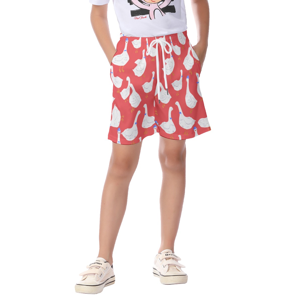 Cool Goose Red Aloha Shorts For Kids - variant image 1