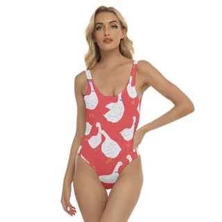 Red Goose Hawaiian One-Piece Swimsuit For Women