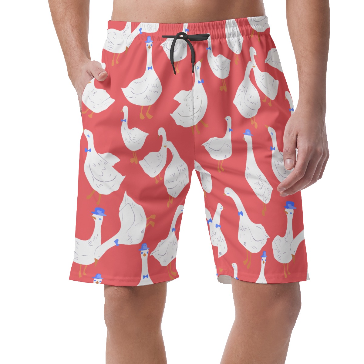 Lovely Goose Red Hawaiian Casual Shorts For Men - variant image 1