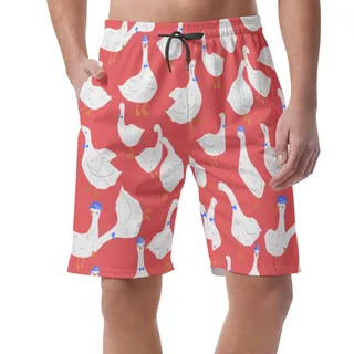 Lovely Goose Red Hawaiian Casual Shorts For Men